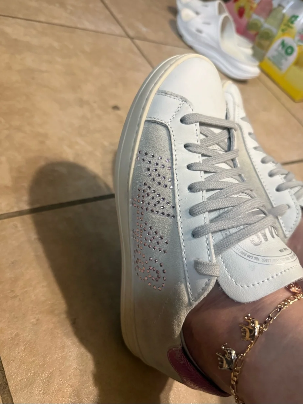R448 Suede Low-Top Sneakers with Pink Accent
